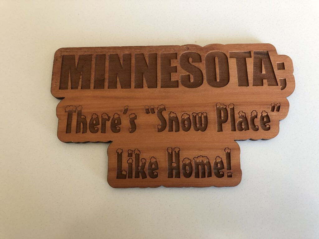 Laser engraved wood sign