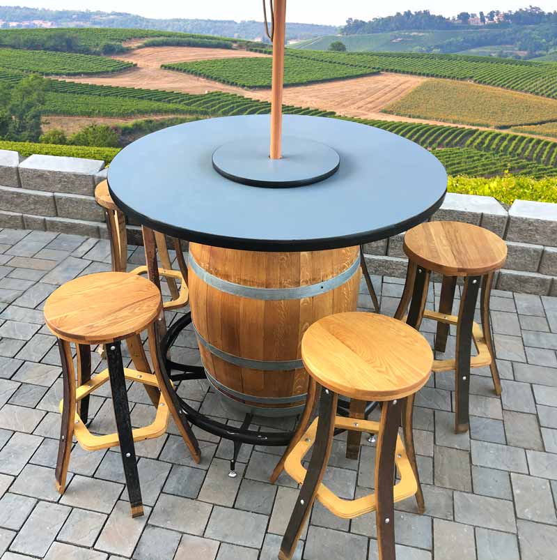 Wine barrel patio table top view- CNC Routing